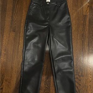 Black Faux Leather Pants - ARITZIA